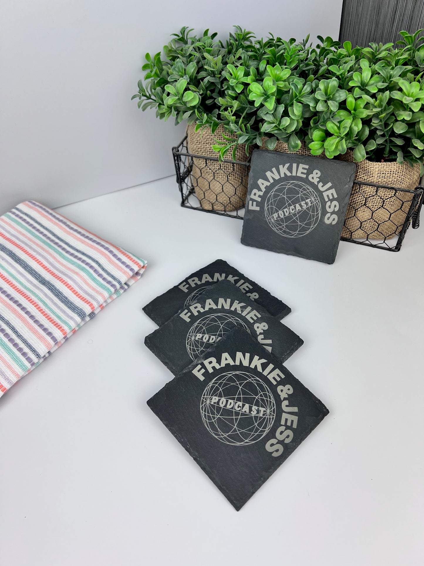 Frankie & Jess Podcast Slate Coaster