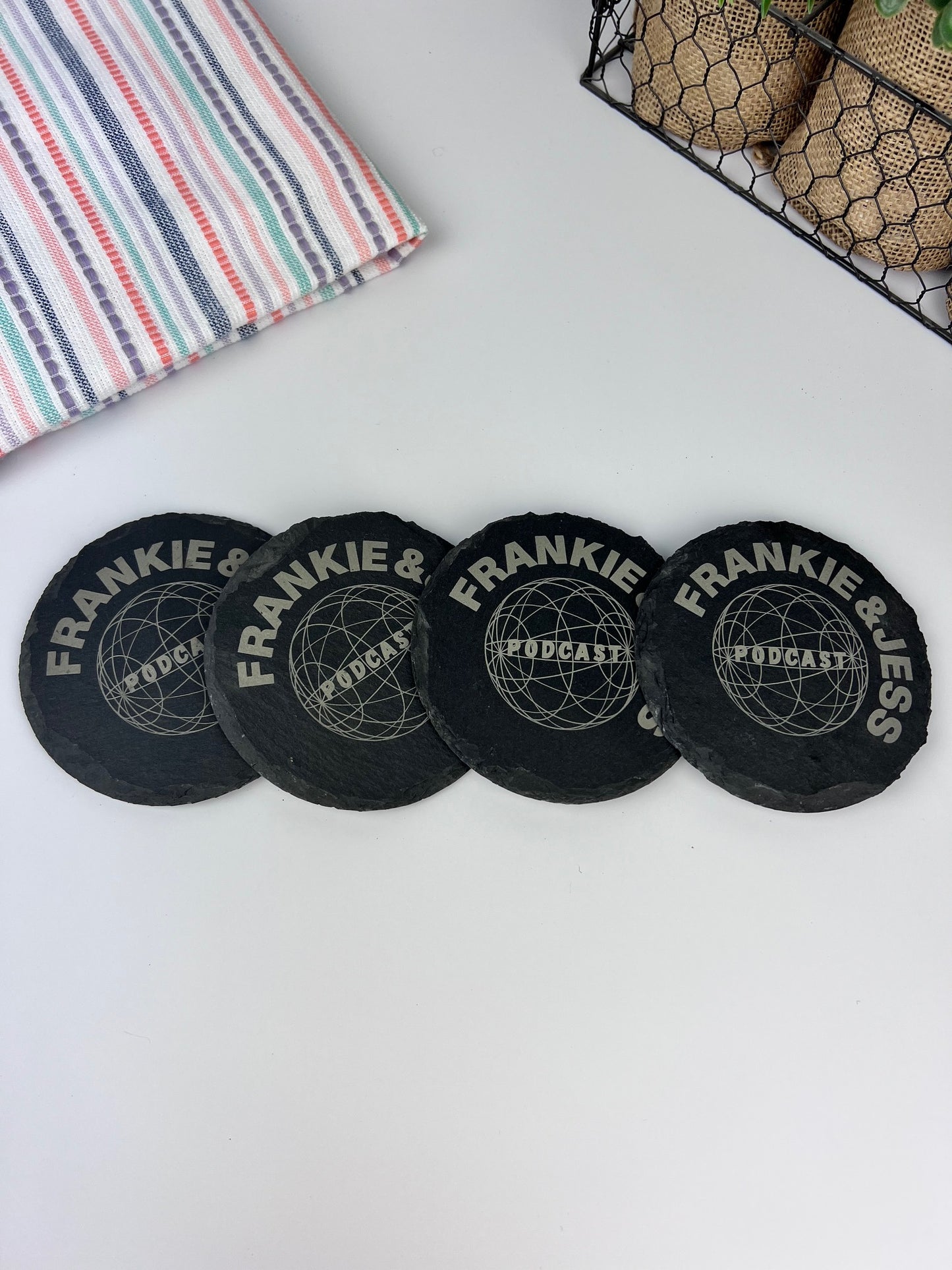 Frankie & Jess Podcast Slate Coaster